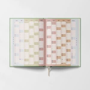 Plán tréninkových lekcí s daty a barevnými označeními pro jednotlivé dny.